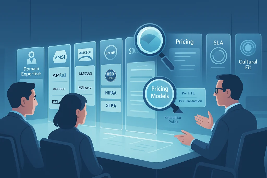 Due diligence scene for selecting insurance agency outsourcing partner
