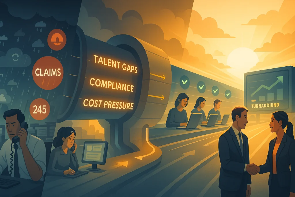 Pressures resolved through insurance back office outsourcing services efficiencies