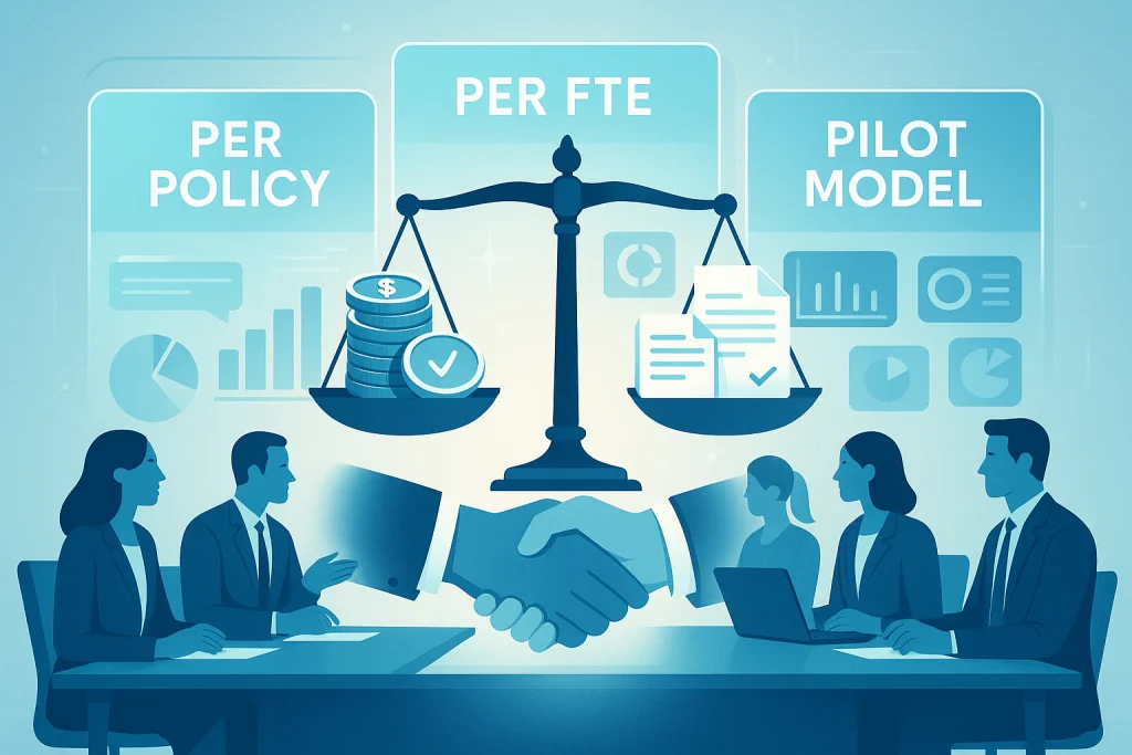 Pricing models illustration comparing options for insurance BPO services