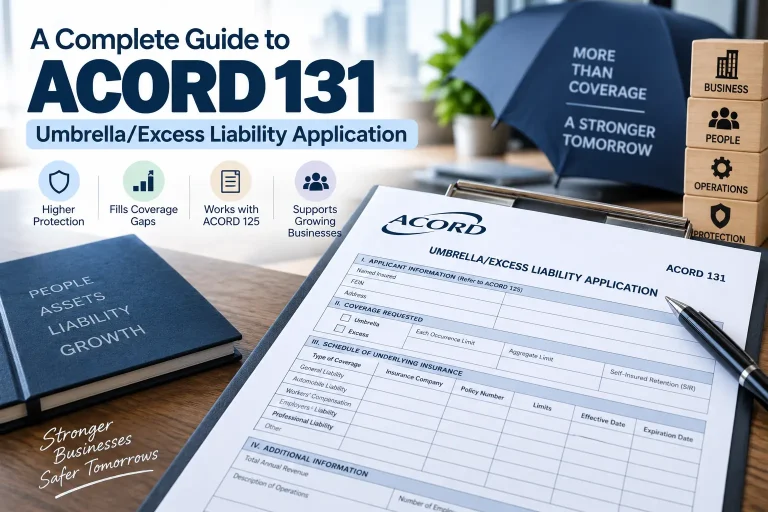 ACORD 131 Umbrella/Excess Liability Application form with underlying insurance coverage details